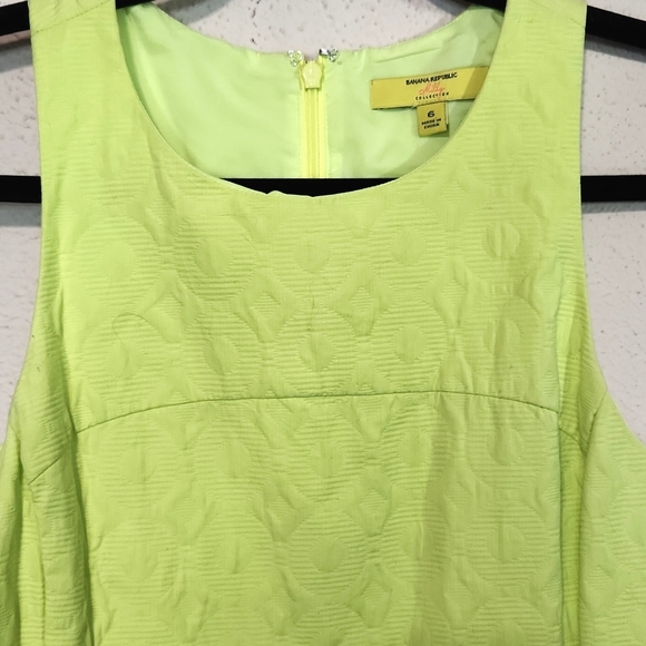 Banana Republic Milly Collection Yellow Jacquard Sheath Mini Dress Size 6 - Picture 3 of 10
